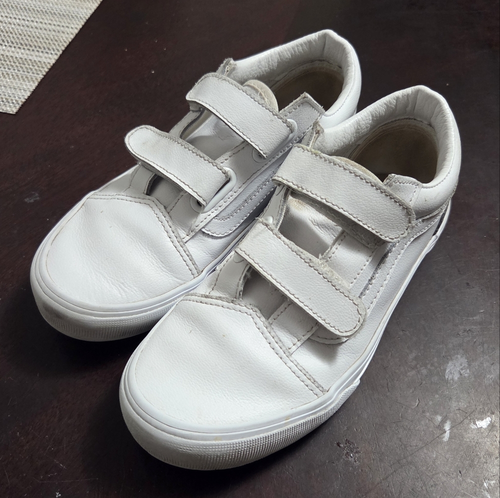 Vans Kids White Velcro Sneakers